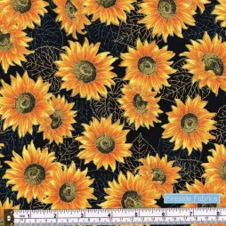 AUTUMN BEAUTIES METALLIC - SUNFLOWER - BLACK