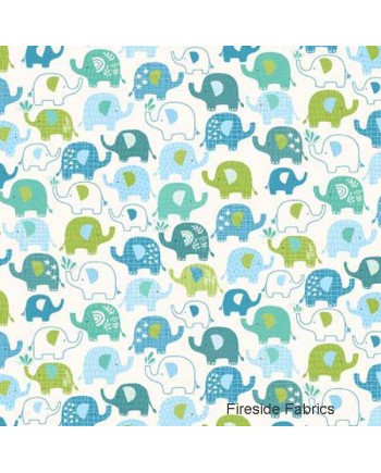 IN THE JUNGLE - ELEPHANTS - BLUE