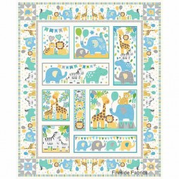 IN THE JUNGLE - COT PANEL - BLUE