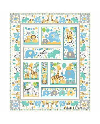 IN THE JUNGLE - COT PANEL - BLUE