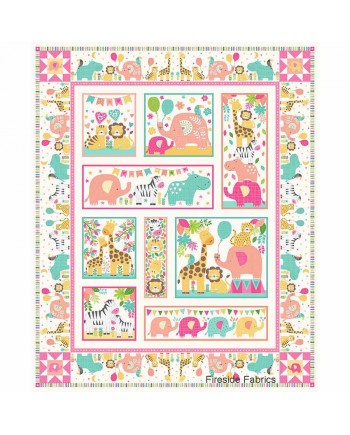 IN THE JUNGLE - COT-PANEL - PINK