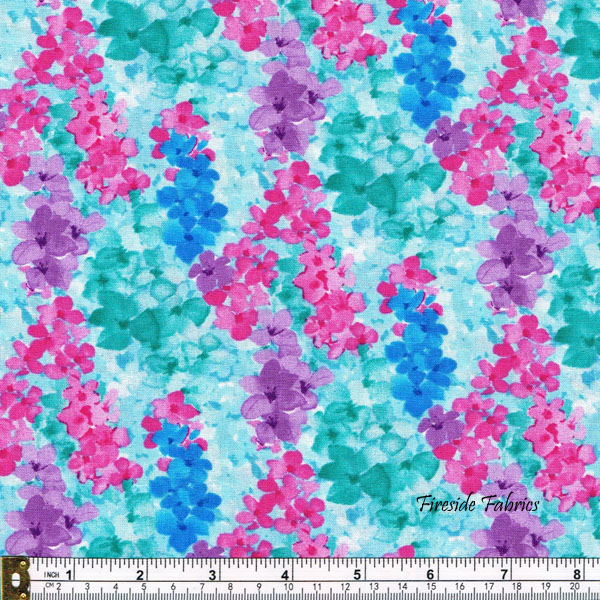 BLOOM BOUQUET - ABSTRACT FLORAL - BLUE
