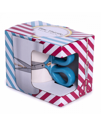 SEW THIRSTY MUG - BLUE HANDLES SEW THIRSTY MUG - BLUE HANDLES