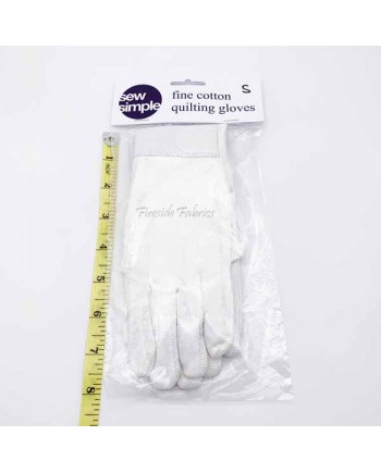 WHITE COTTON QUILTING GLOVES - SMALL