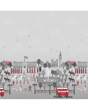 JUBILEE - LONDON DOUBLE BORDER - GREY-RED JUBILEE - LONDON DOUBLE BORDER - GREY-RED