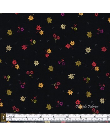 KIMONO - MAPLE LEAVES - BLACK