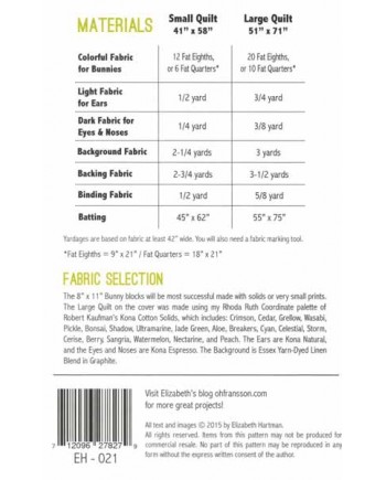 ELIZABETH HARTMAN - BUNNY PATTERN ELIZABETH HARTMAN - BUNNY PATTERN