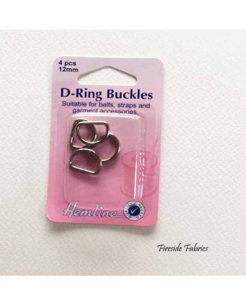 D-RING BUCKLES 12mm 4pcs - NICKEL