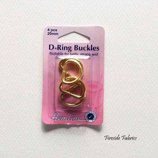 D-RING BUCKLES 20mm 4pcs - GOLD