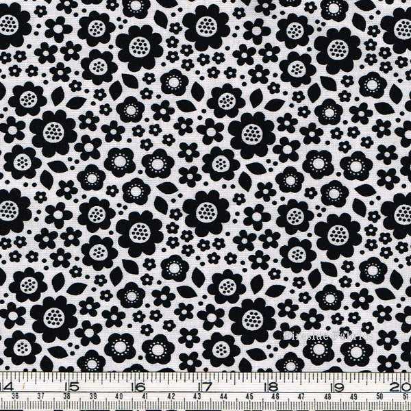DOT AND DASH - FLOWERS - ALLOVER - WHITE