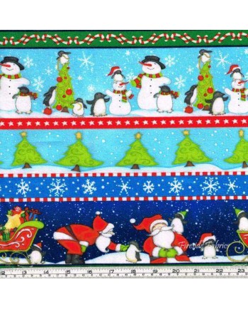 NORTH POLE GREETINGS - STRIPE - BRUSHED COTTON/FLANNEL