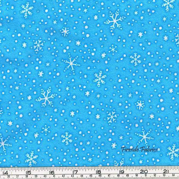 NORTH POLE GREETINGS - STARS - LIGHT BLUE - BRUSHED COTTON/FLANNEL