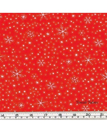 NORTH POLE GREETINGS - STARS - RED - BRUSHED COTTON/FLANNEL