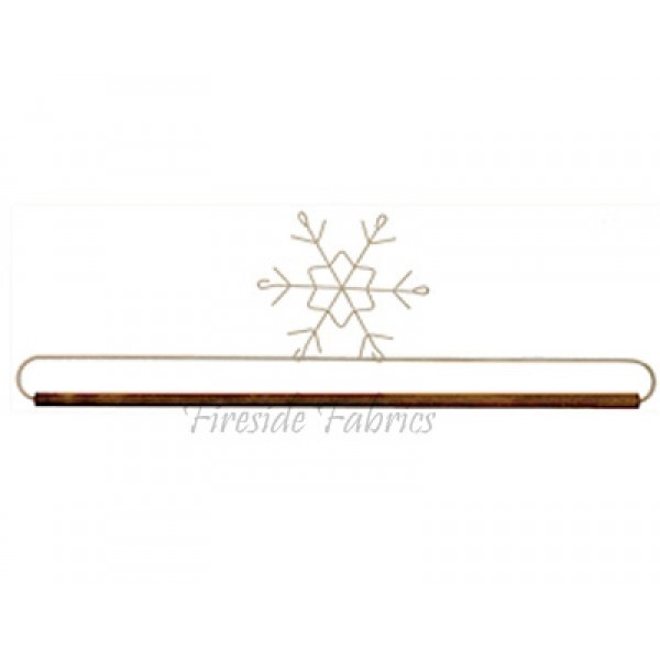 SNOWFLAKE WIRE QUILT HANGER - WITH DOWEL  16" (41cm) - WHITE