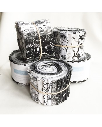 FABRIC ROLL - BLACK AND WHITE - 20 STRIPS