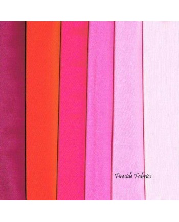 SOLID RED & PINK - 6 FAT QUARTER SELECTION
