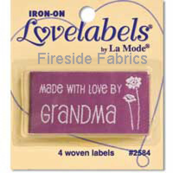 4 LABELS - MADE WITH LOVE BY GRANDMA - FLOWER